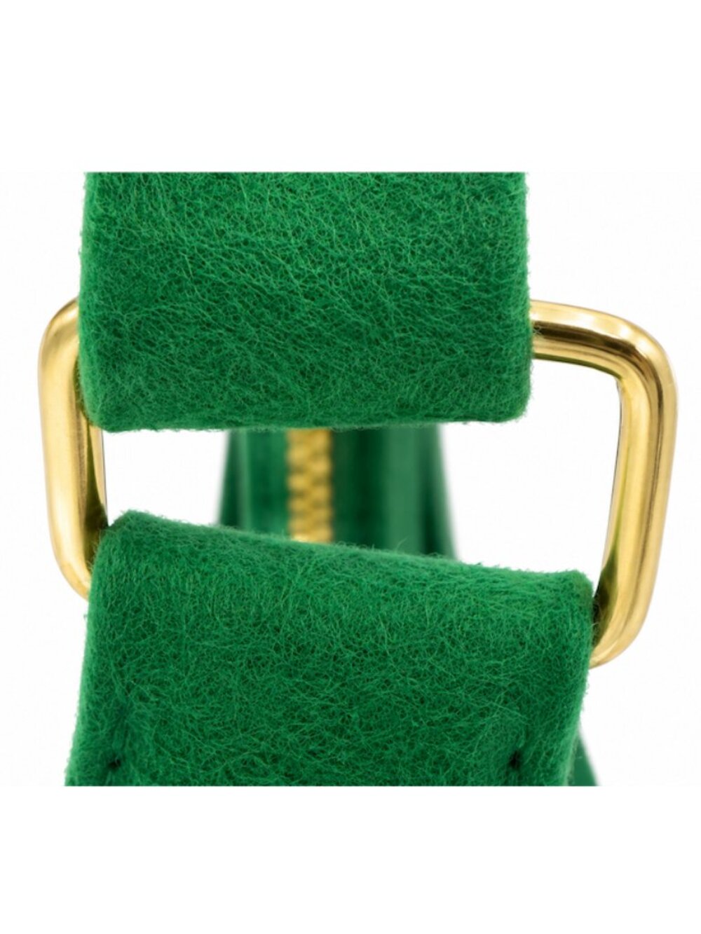 Emerald Green Croc Embossed Felt Crescent Shoulder Bag Gold Hardware NEW - Picture 5 of 8